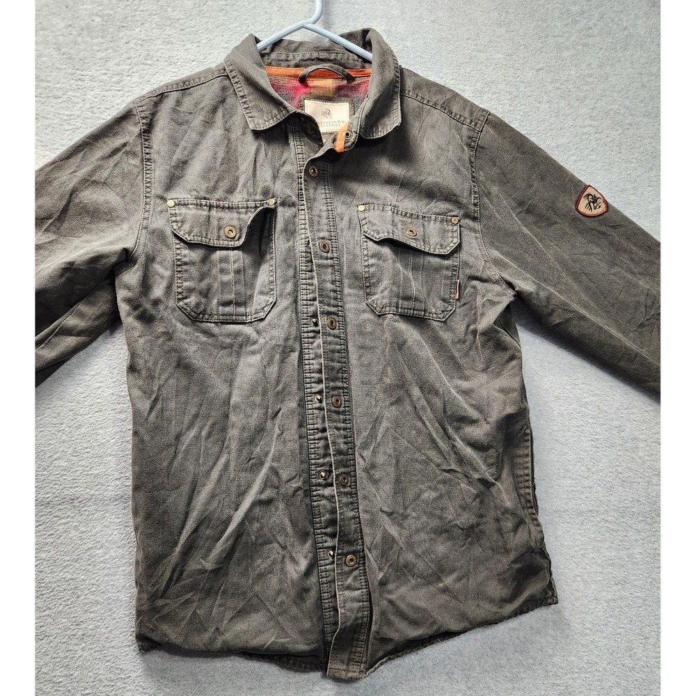 Legendary Whitetails Journeyman Flannel Lined Shirt‎ Jacket Gray Mens Med